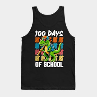 100 Days Dinosaur Trex Boys Kids 100th Day Of School Tank Top